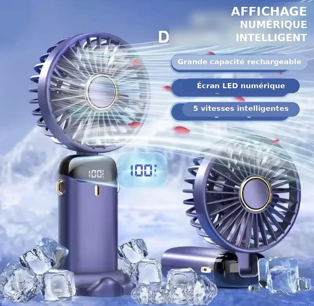 Ventilateur Portable Rechargeable 5000 mAh – Édition classique