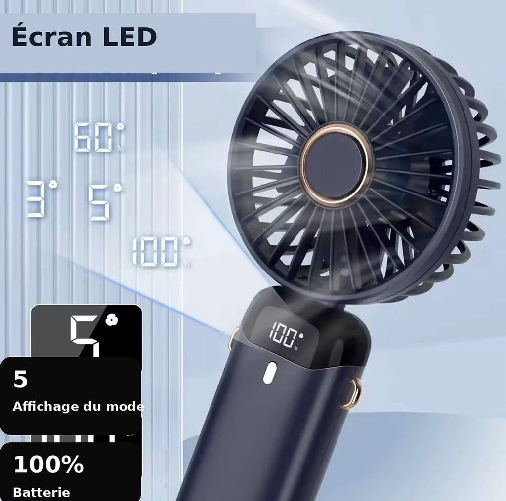 Ventilateur Portable Rechargeable 5000 mAh – Édition classique
