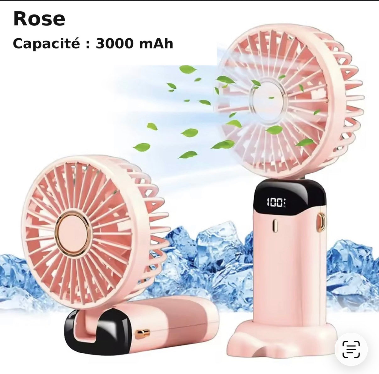 Ventilateur Portable Rechargeable 5000 mAh – Édition classique
